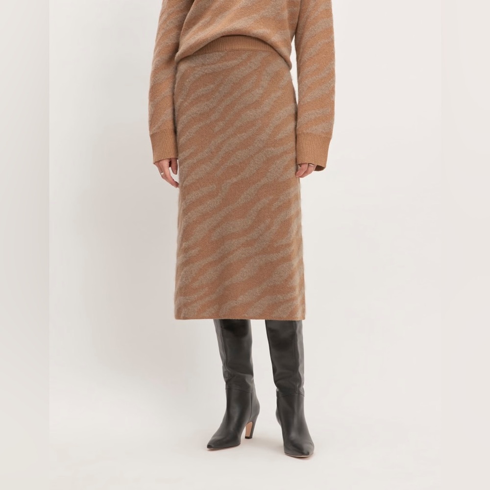 EVERLANE The Alpaca Tiger Jacquard Skirt XS